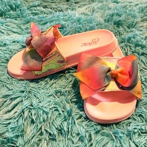 Jojo Siwa Pink Metallic Slides Girls Size 1
